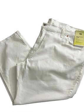 Levi's 541 Jeans Mens 54x28 White Taper Stretch Denim Big Tall NWT Flaws